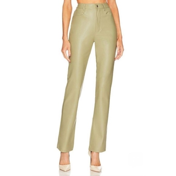 WeWoreWhat Vegan Leather Kickflare Pants Size 25 in Color Oat - Picture 7 of 9